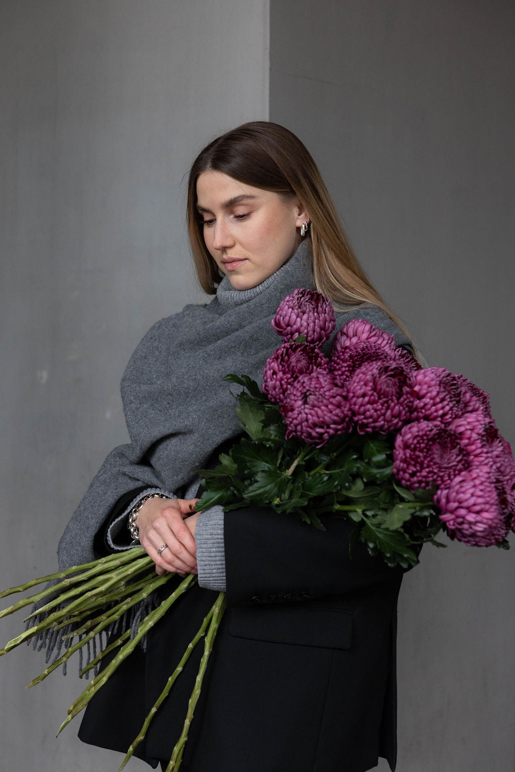 Deko Chrysanthemen Bordeaux